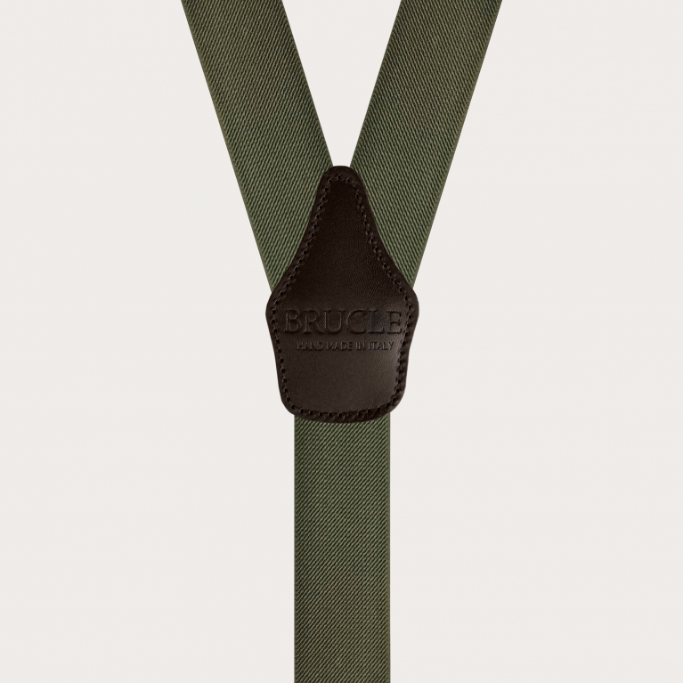 Elastische Unisex-Hosenträger, olivgrün