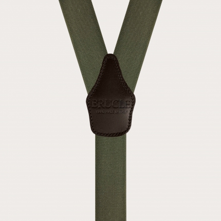Bretelle elastiche unisex, color verde oliva