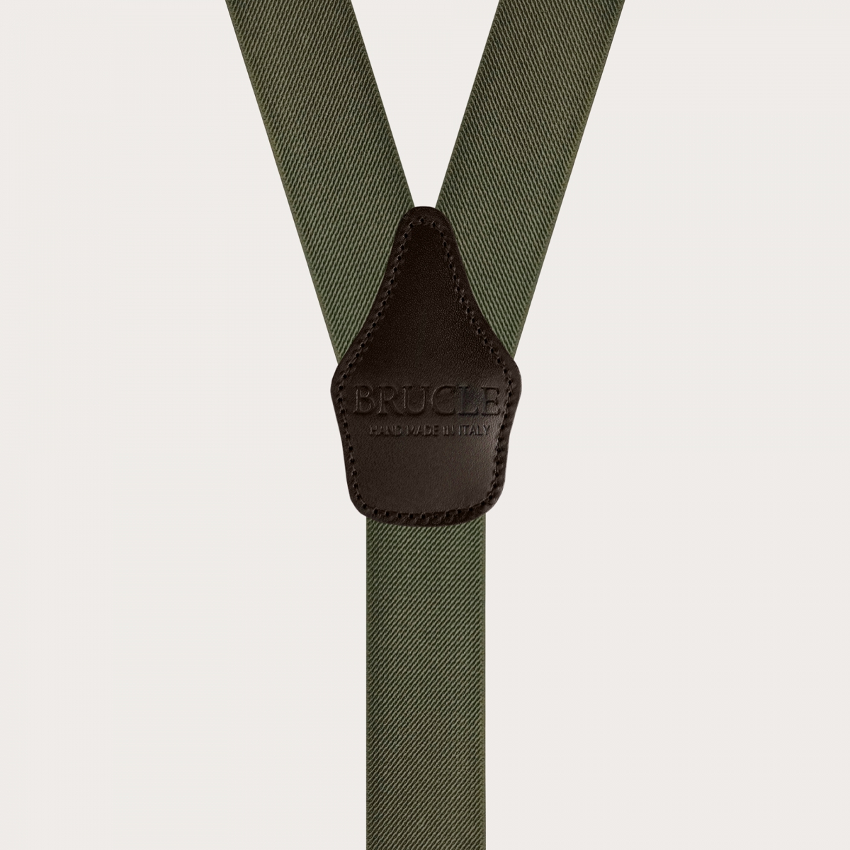 BRUCLE Elastische Unisex-Hosenträger, olivgrün