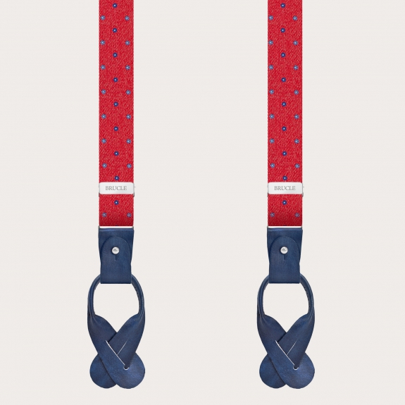 BRUCLE Tirantes de seda doble uso, estampado floral rojo