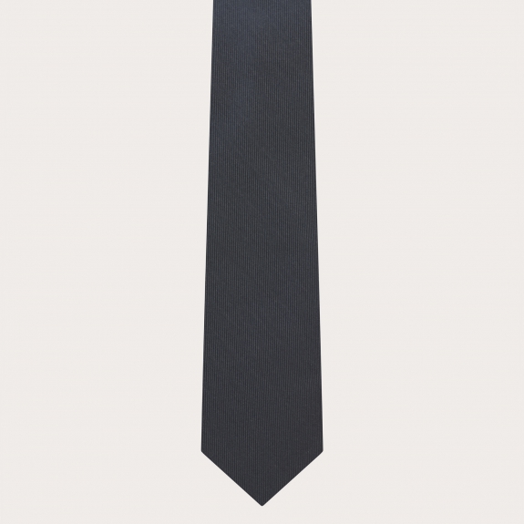 BRUCLE Set aus dünnen Seiden-Hosenträgern und passender Krawatte, anthrazitgrau