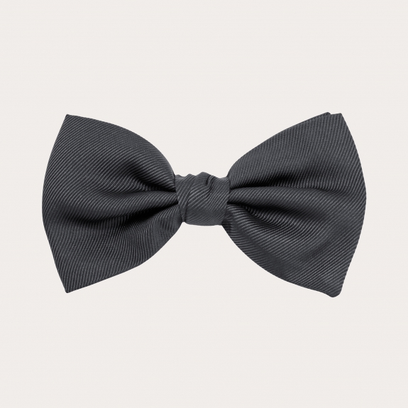 BRUCLE Coordinated set of suspenders and bow tie in silk, anthracite grey