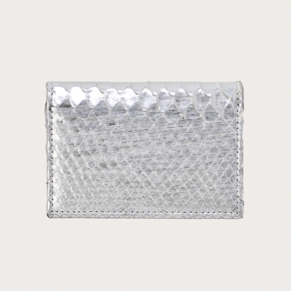 BRUCLE Python credit card holder, hand-painted silver