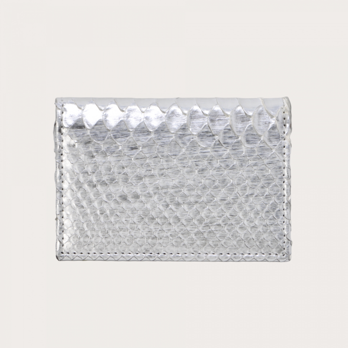 BRUCLE Python credit card holder, hand-painted silver