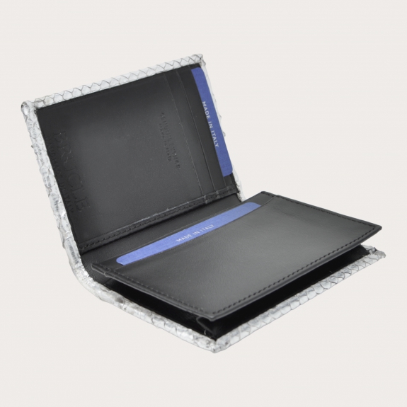 BRUCLE Python credit card holder, hand-painted silver