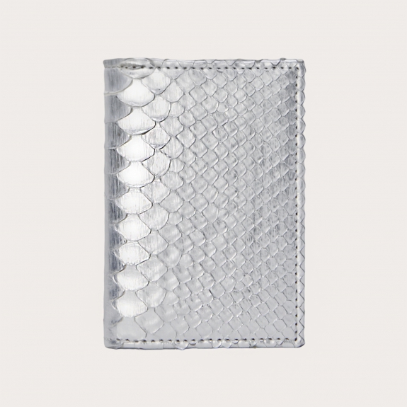 BRUCLE Python credit card holder, hand-painted silver