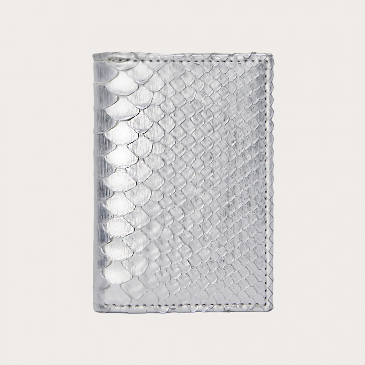 BRUCLE Python credit card holder, hand-painted silver