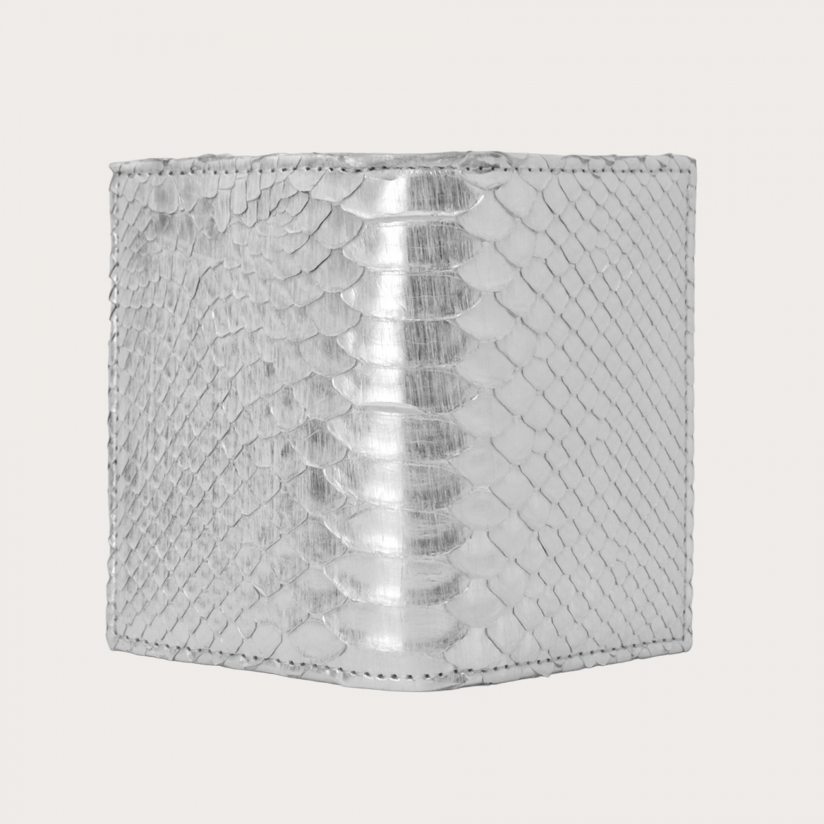 BRUCLE Python credit card holder, hand-painted silver