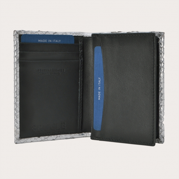 BRUCLE Python credit card holder, hand-painted silver