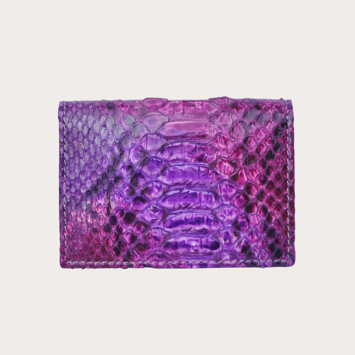 Python credit card holder, hand-painted fuxia pink