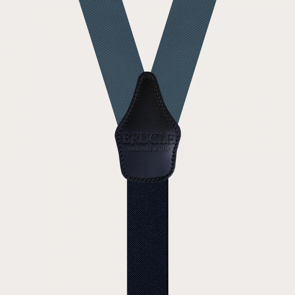 BRUCLE Elegantes tirantes de hombre en seda gris azulado