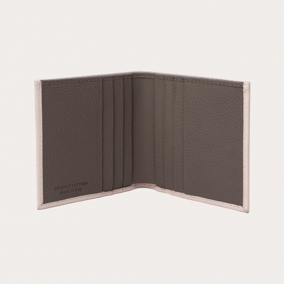 BRUCLE Portefeuille business compact en cuir foulonné, rose