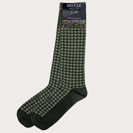 Warm socks, green pied de poule