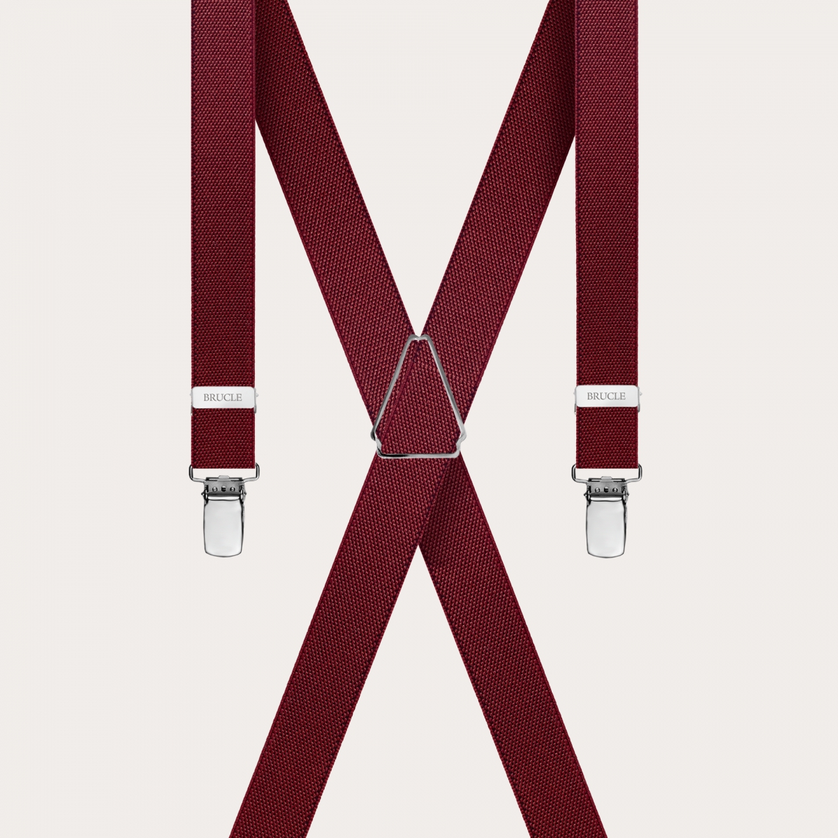 BRUCLE Unisex thin X burgundy suspenders