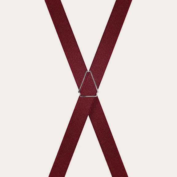 BRUCLE Bretelles en X slim unisexe bordeaux