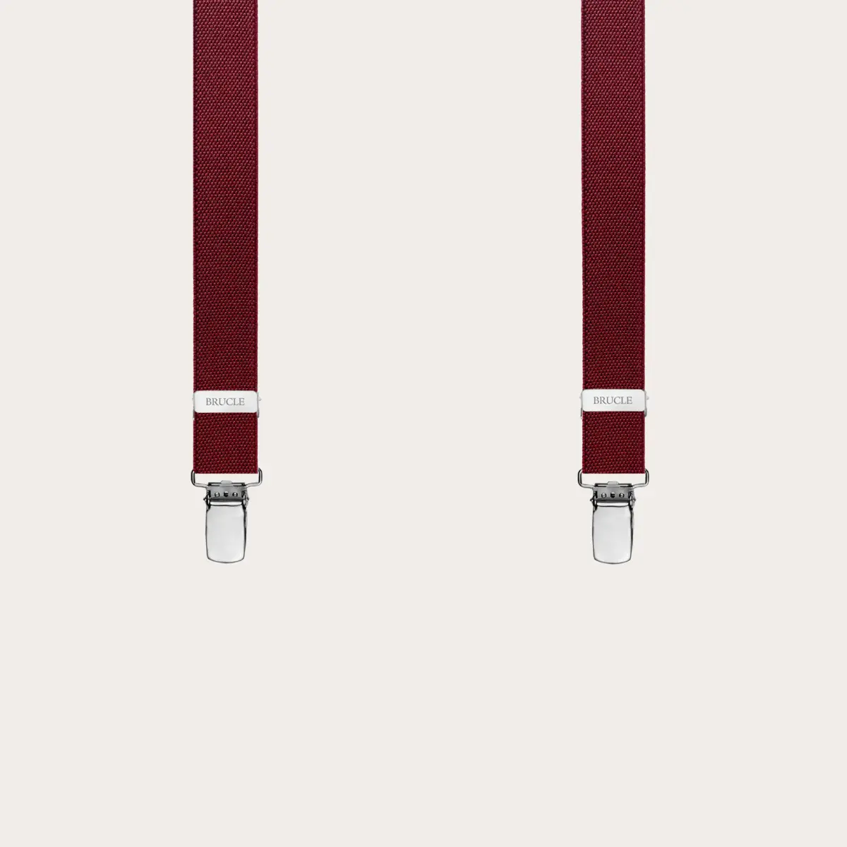 BRUCLE Dünne Unisex-Hosenträger in Y-Form, weinrot