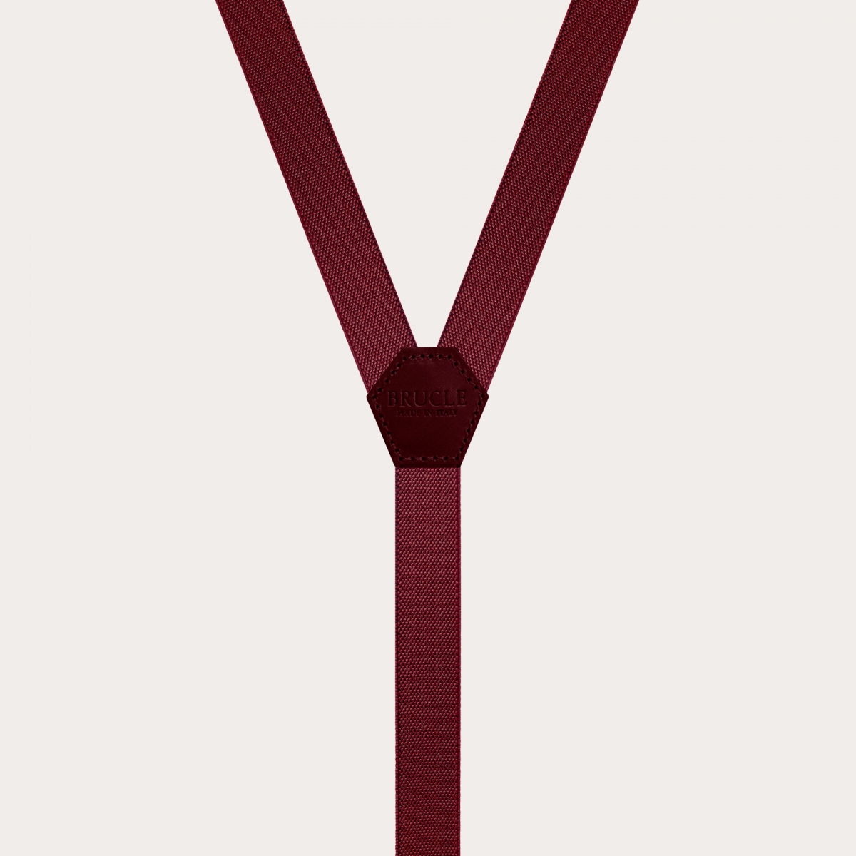 BRUCLE Unisex thin Y-shaped suspenders, burgundy