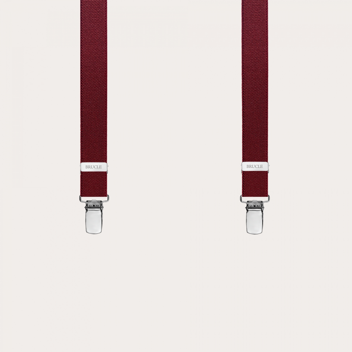 BRUCLE Unisex Y-shaped suspenders for children and teenagers, burgundy