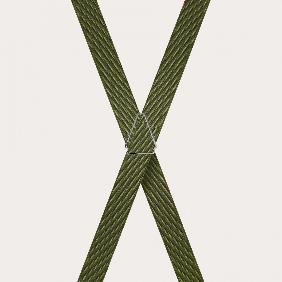 BRUCLE Bretelle unisex sottili a X color verde militare