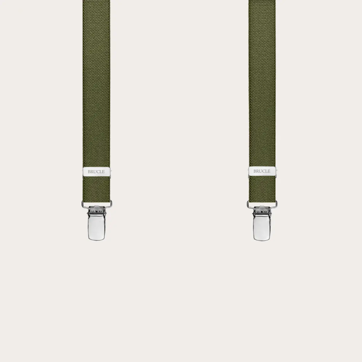 BRUCLE Unisex dünne Hosenträger in Y-Form, militärgrün