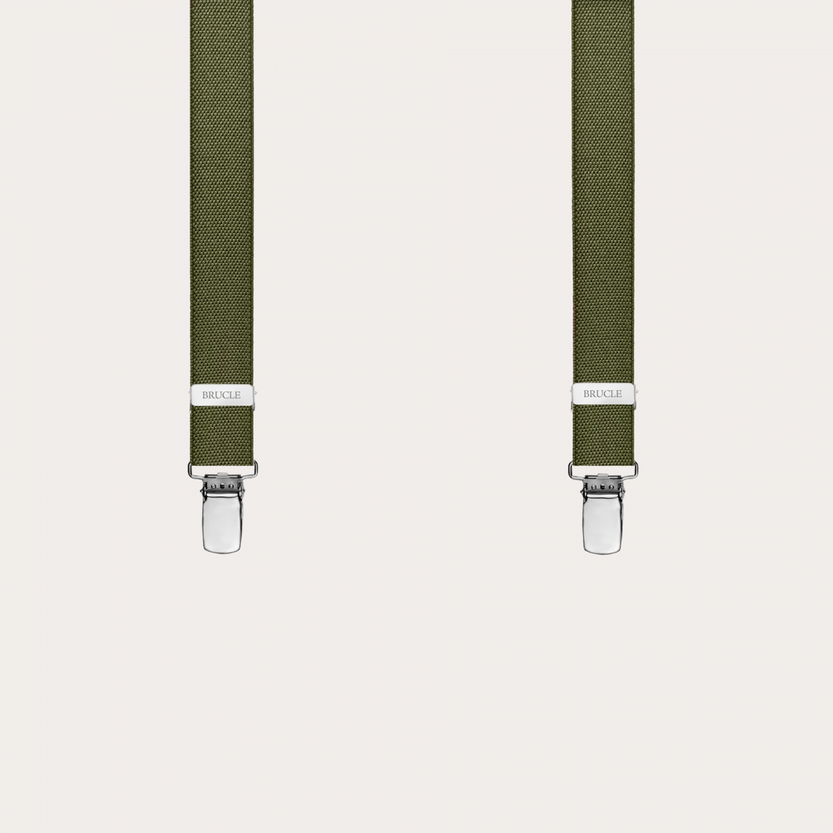 BRUCLE Unisex Y-shaped suspenders for children and teenagers, military green