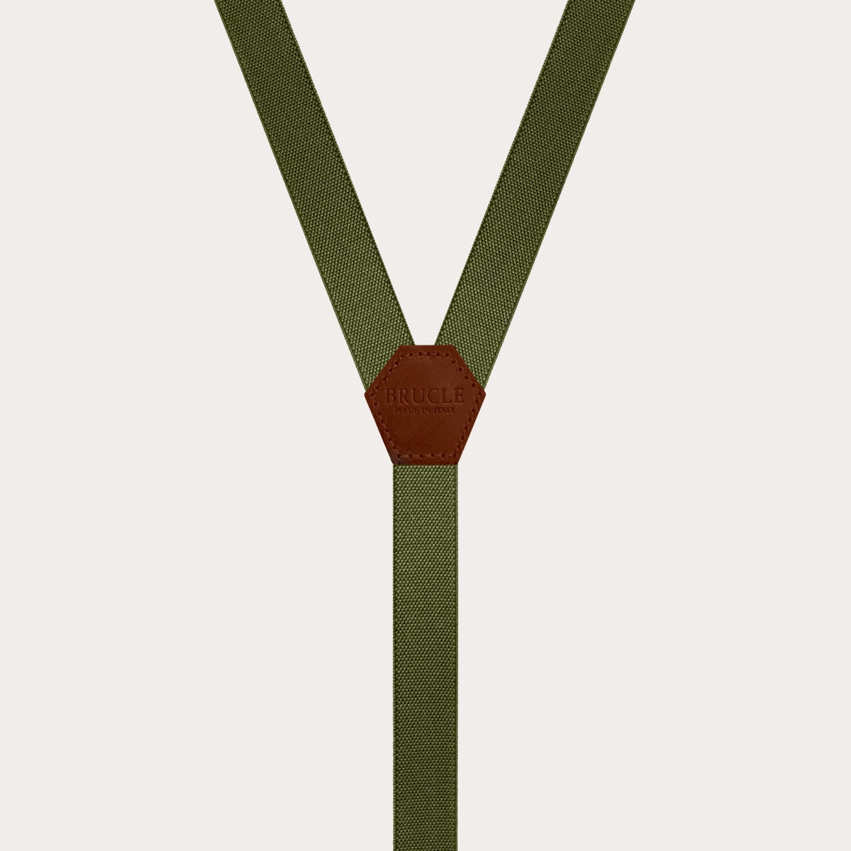BRUCLE Unisex Y-shaped suspenders for children and teenagers, military green