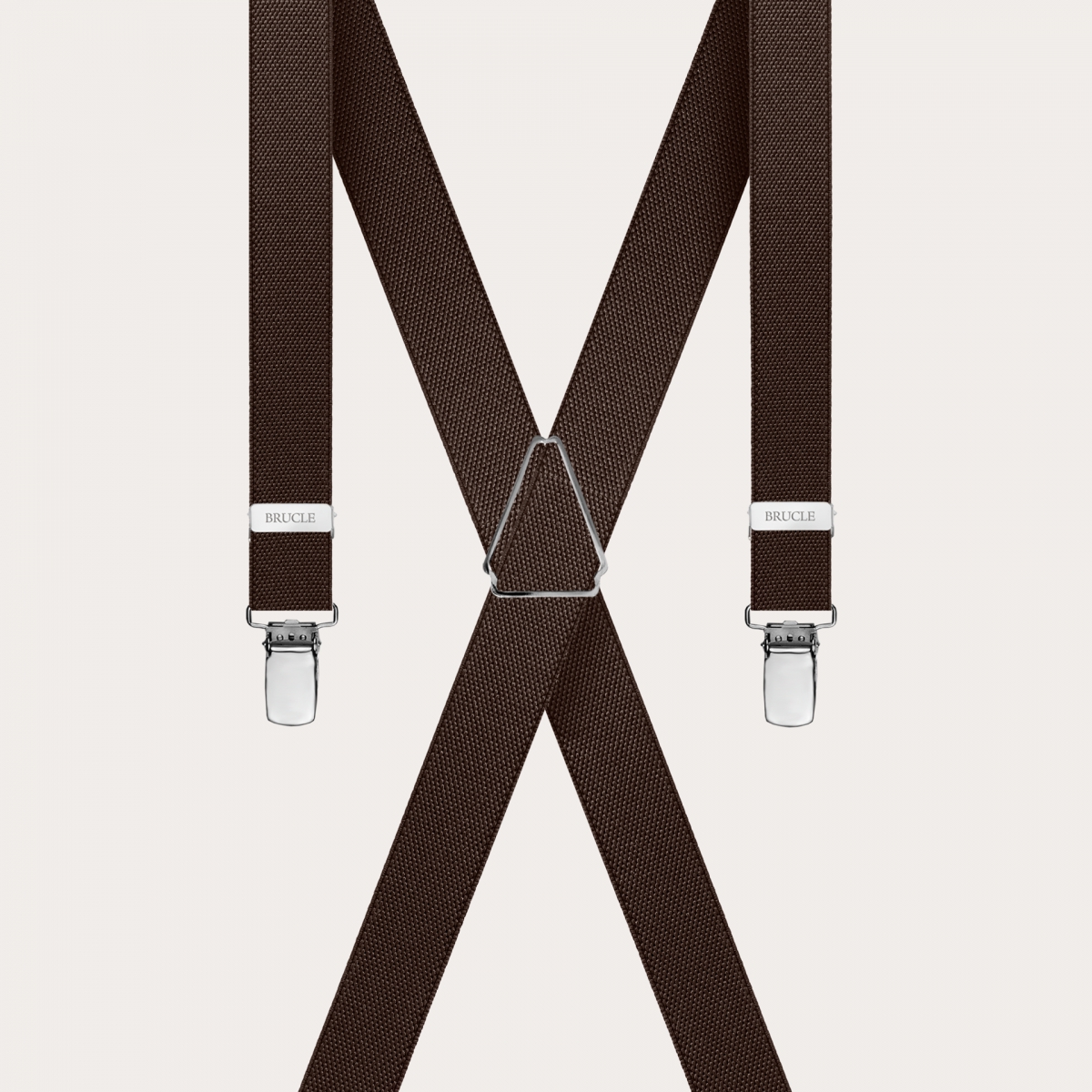 BRUCLE Thin X-shaped unisex suspenders, dark brown