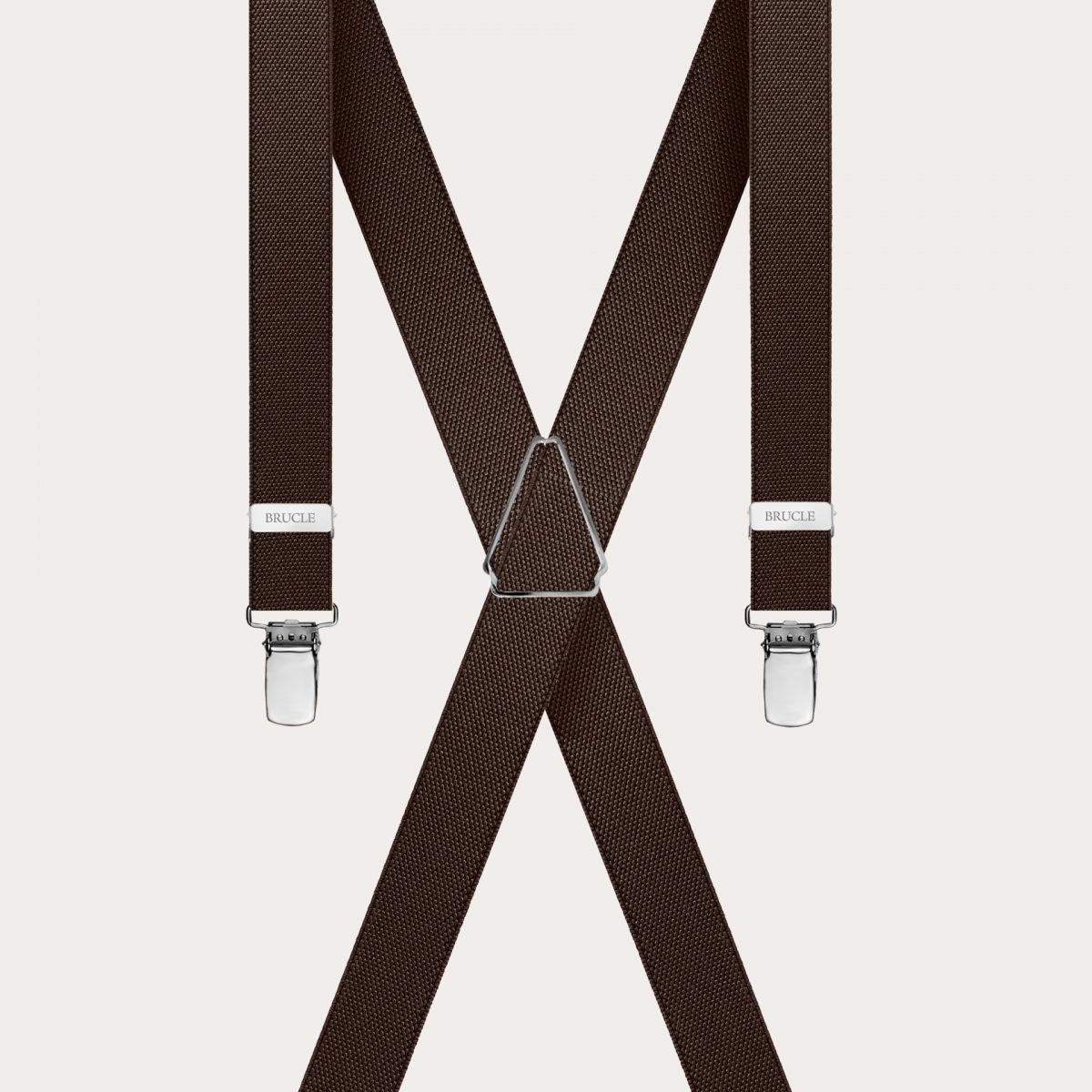 BRUCLE Unisex X-shaped suspenders for children and teenagers, dark brown