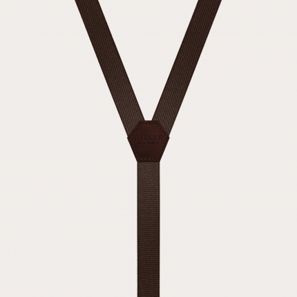 Tirantes finos unisex en forma de Y, marrón oscuro