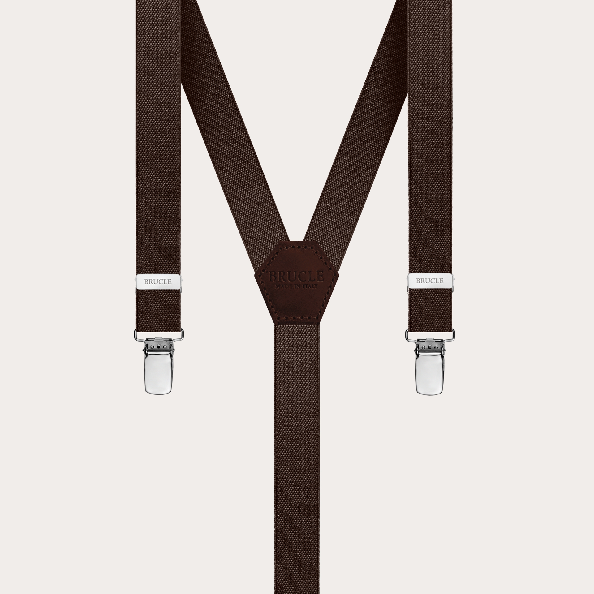 BRUCLE Unisex Y-shaped suspenders for children and teenagers, dark brown