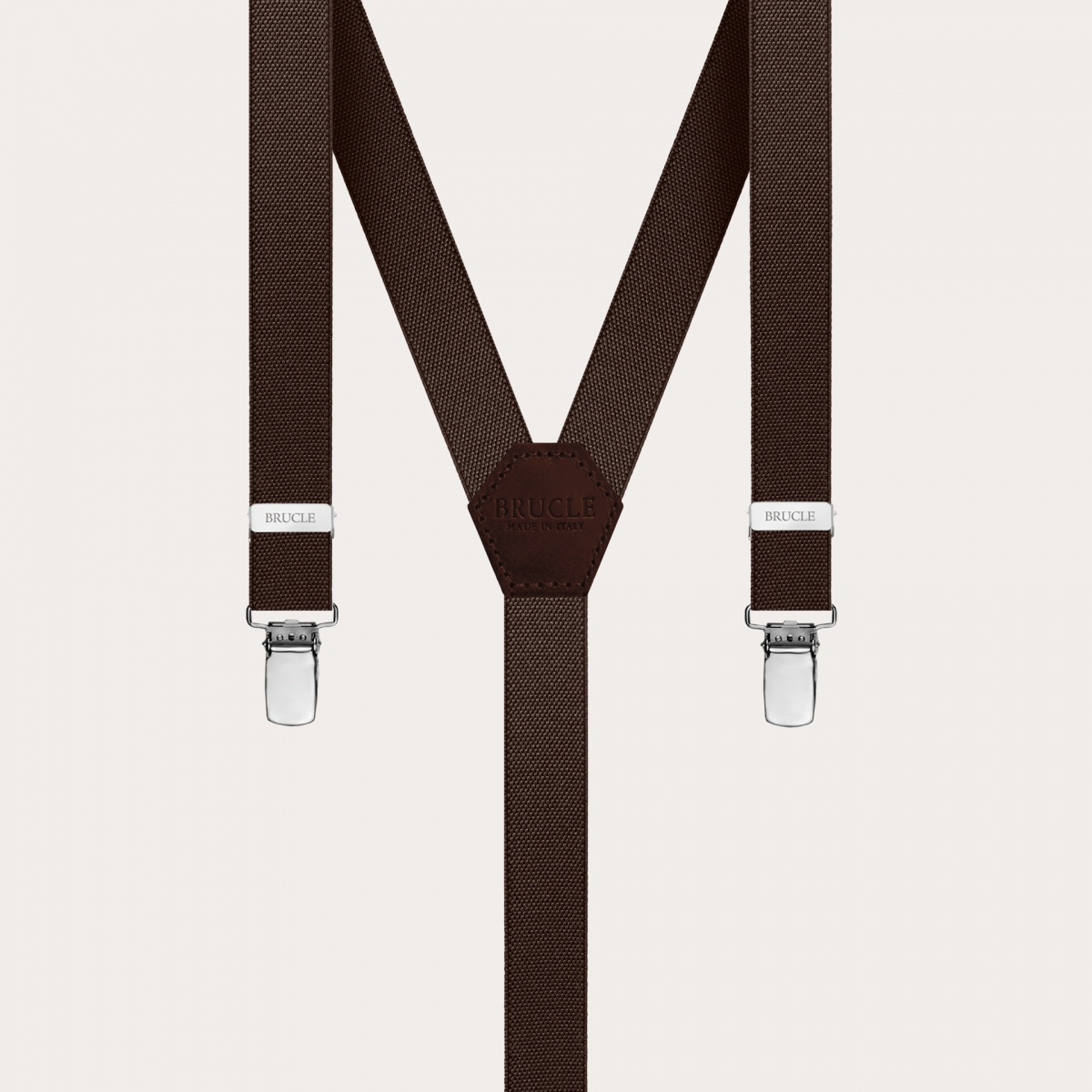 BRUCLE Unisex Y-shaped suspenders for children and teenagers, dark brown
