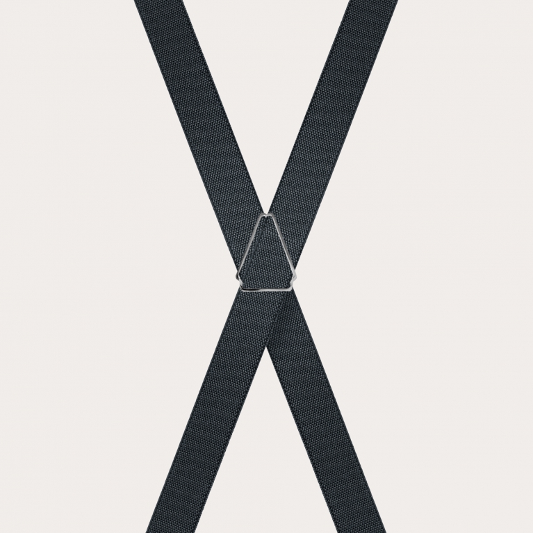 Bretelle unisex sottili a X, grigio