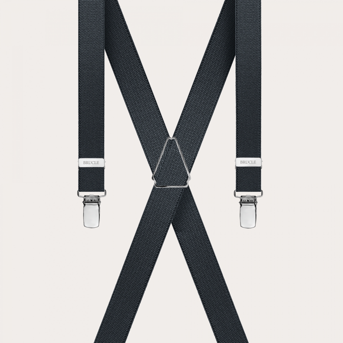BRUCLE Thin unisex X-shaped suspenders, grey