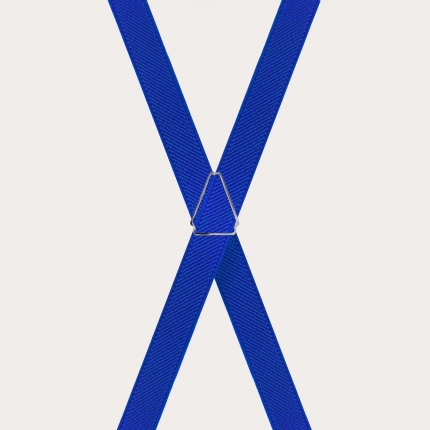 Bretelles fines unisexes en X, bleu royal