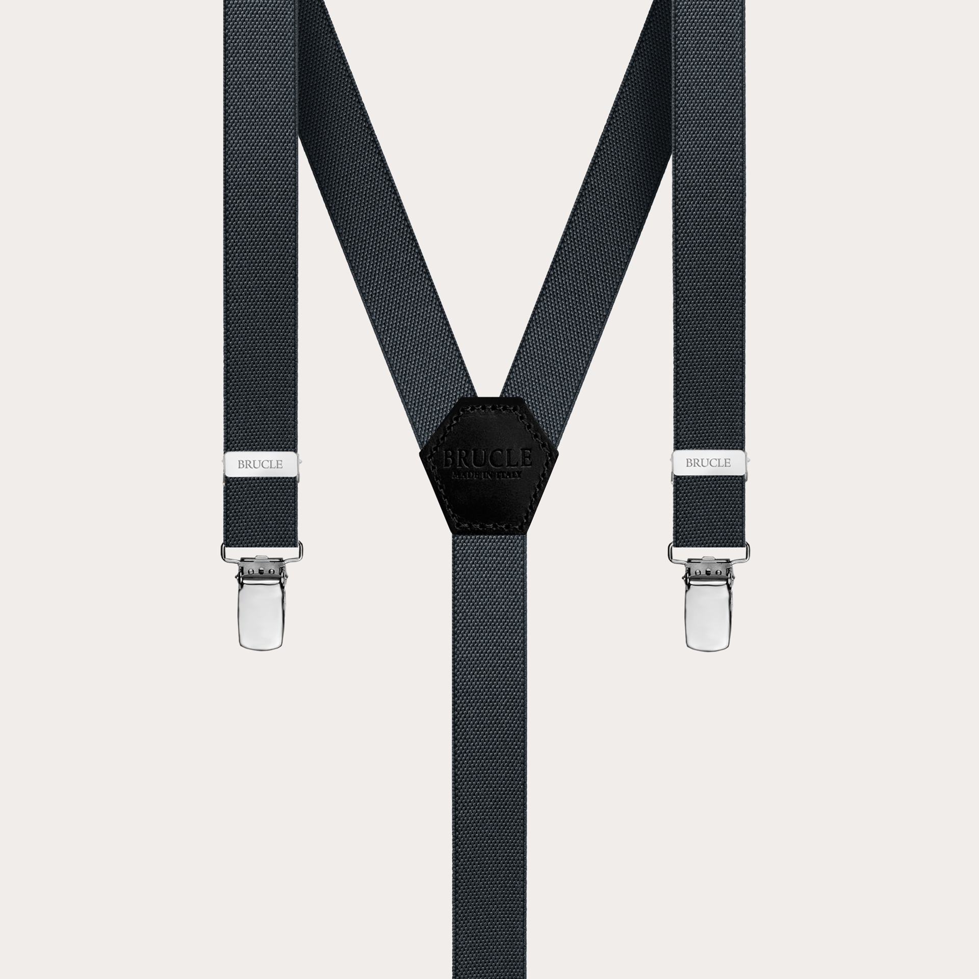 BRUCLE Thin Y suspenders for men and women, grey