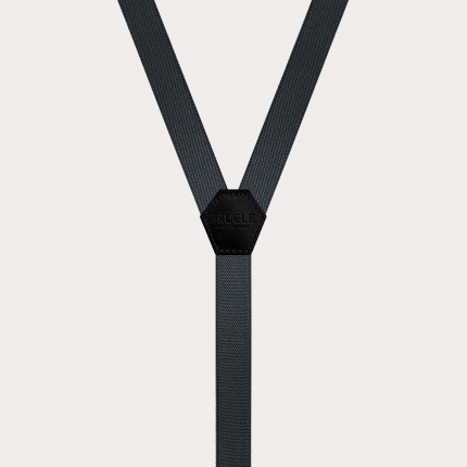 Dünne Y-Hosenträger für Damen und Herren, grau