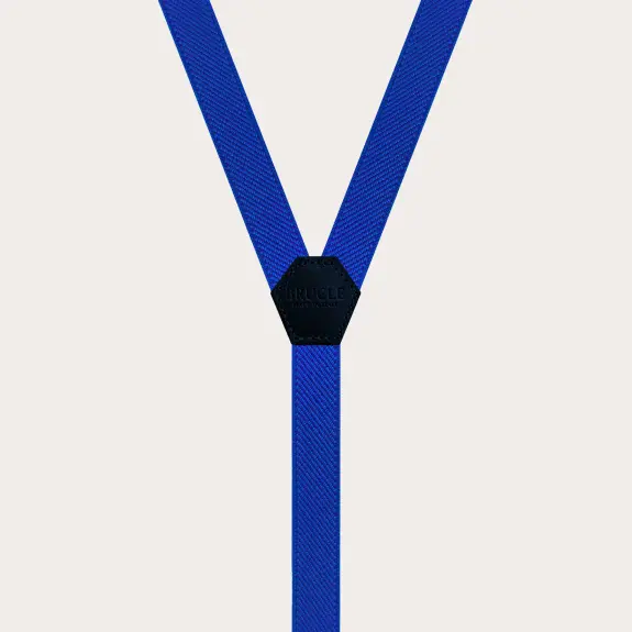 Dünne Y-Hosenträger für Damen und Herren, Königsblau
