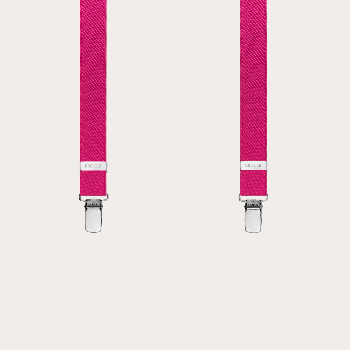 Unisex thin X fuchsia suspenders