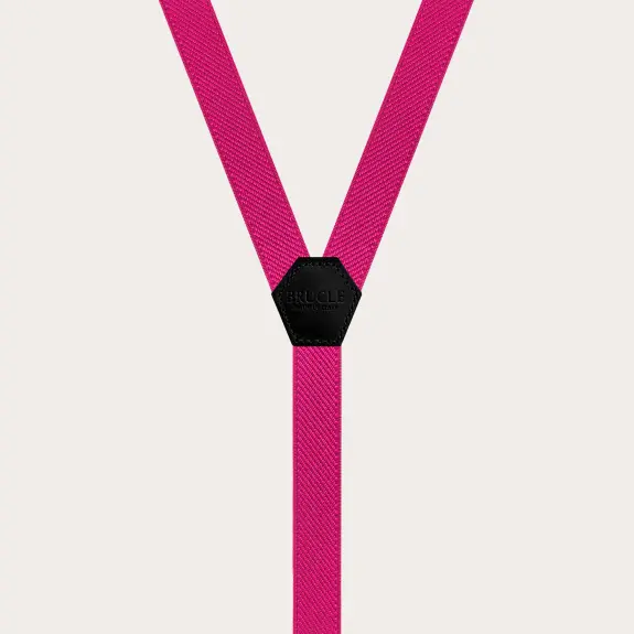 Dünne Y-Hosenträger für Damen und Herren, Fuchsie