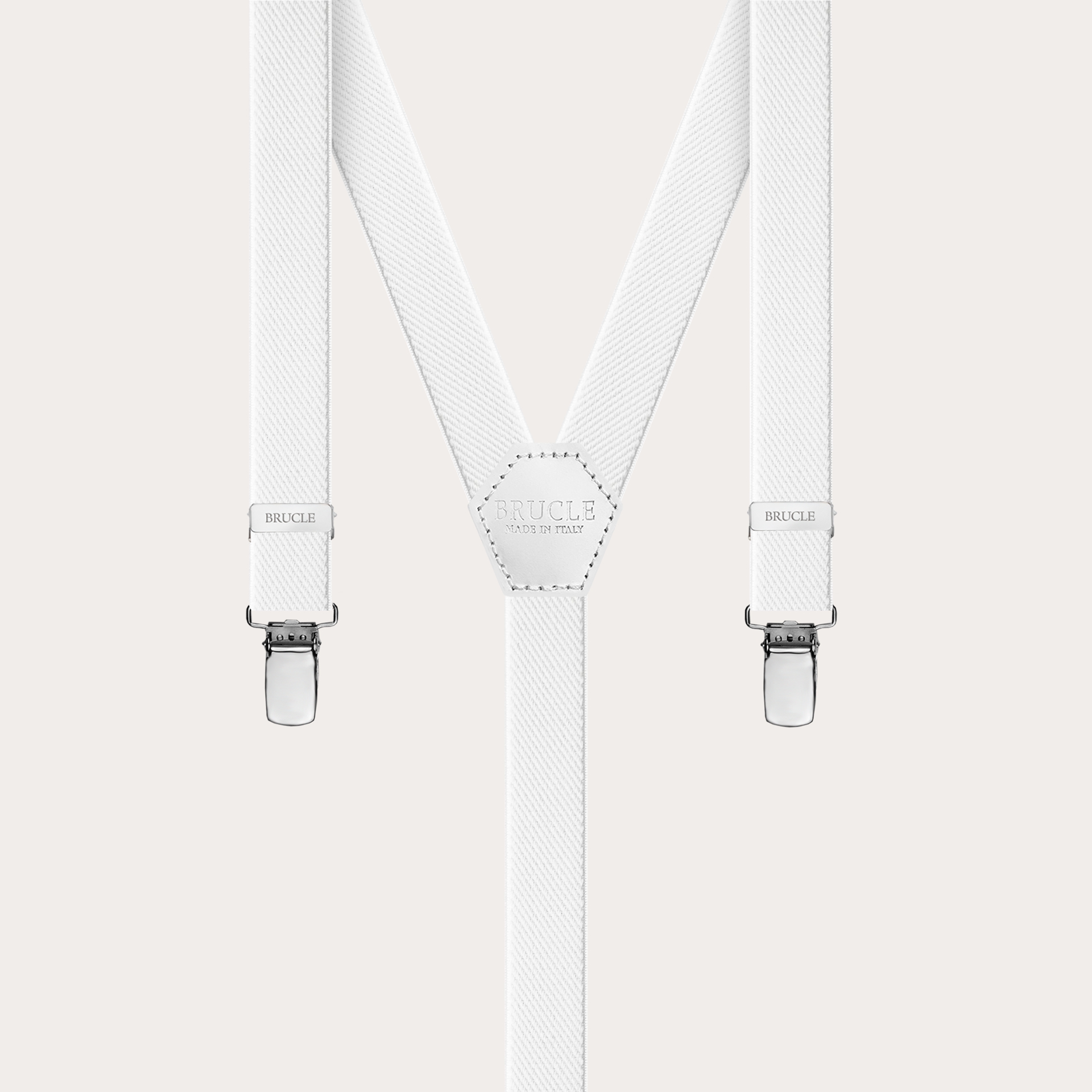 Thin Y suspenders for men and women, white