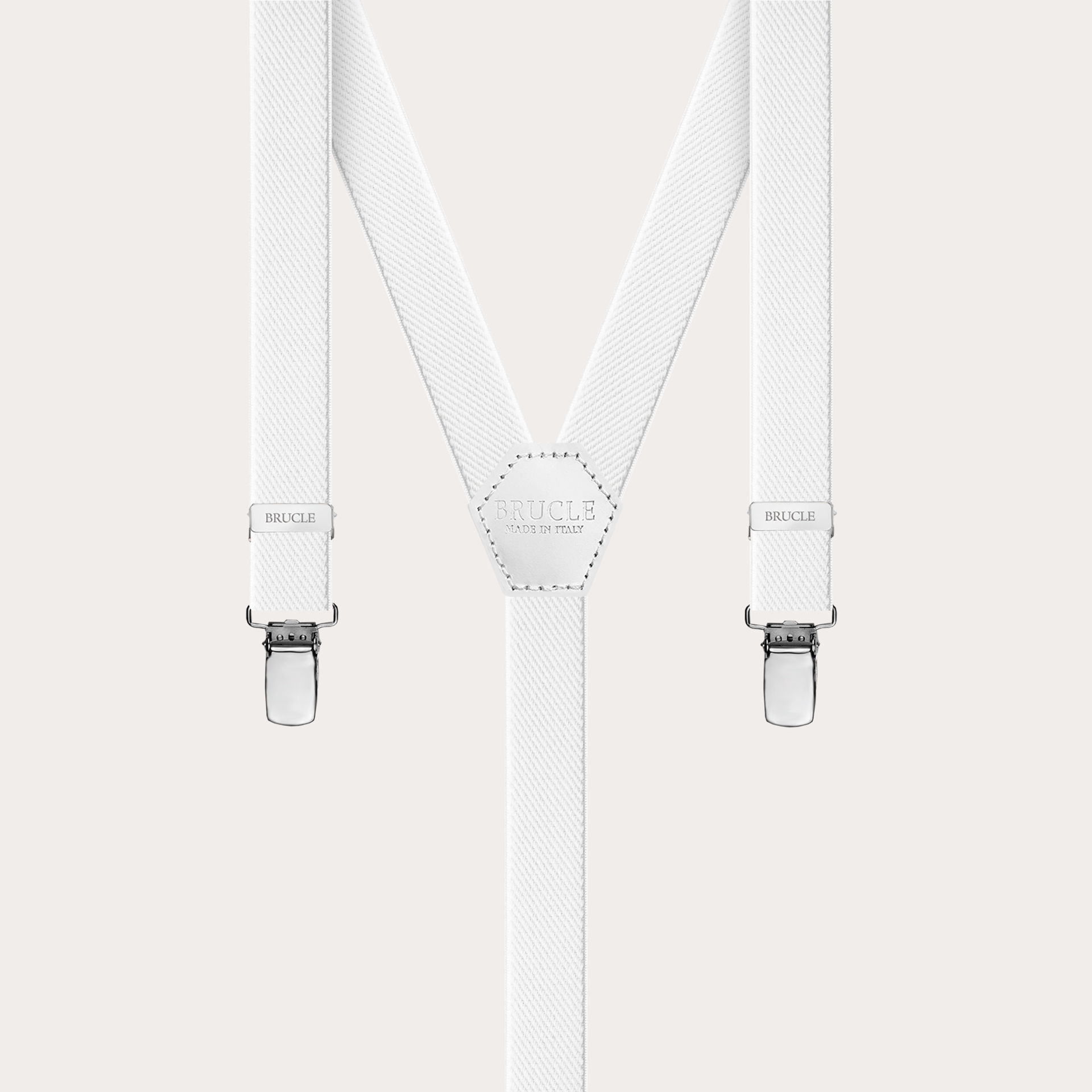 Thin Y suspenders for men and women, white