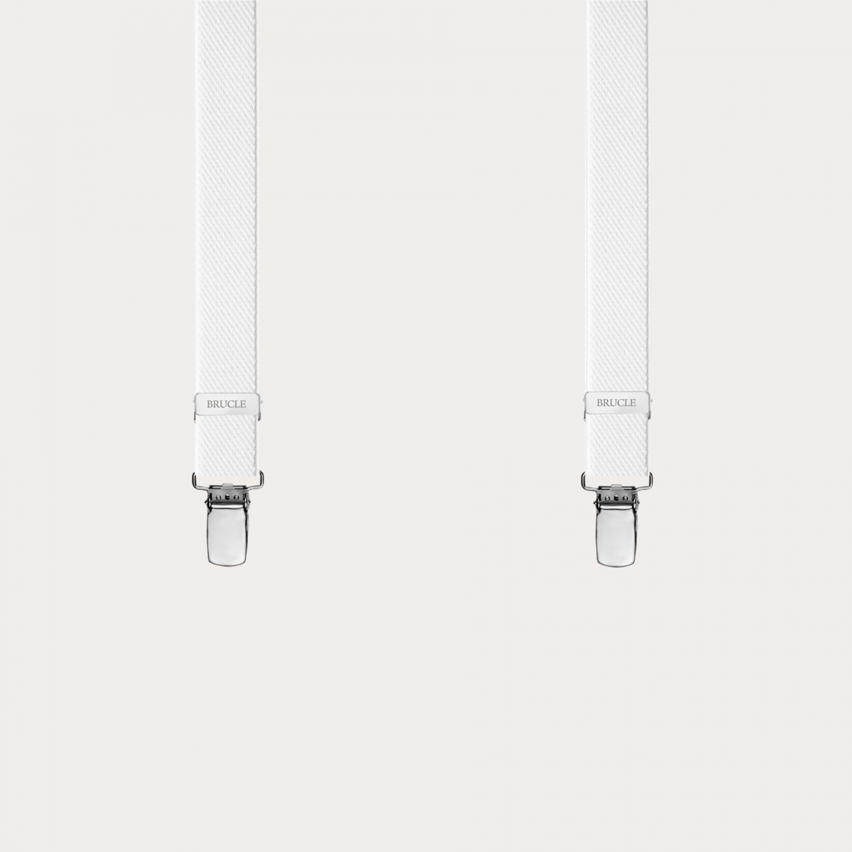 Unisex thin X-form white suspenders
