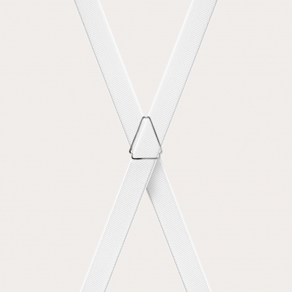 Unisex thin X-form white suspenders