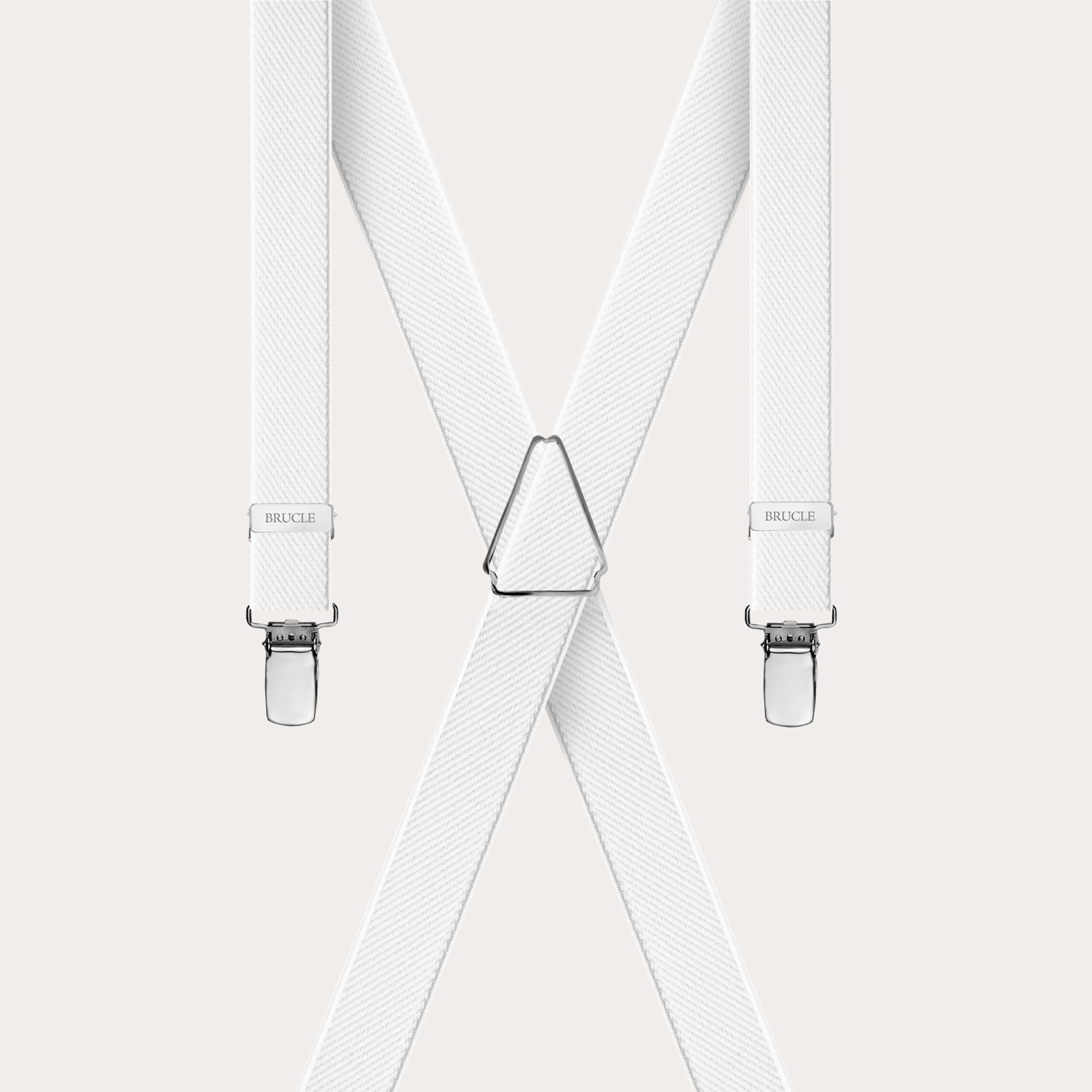 Unisex thin X-form white suspenders