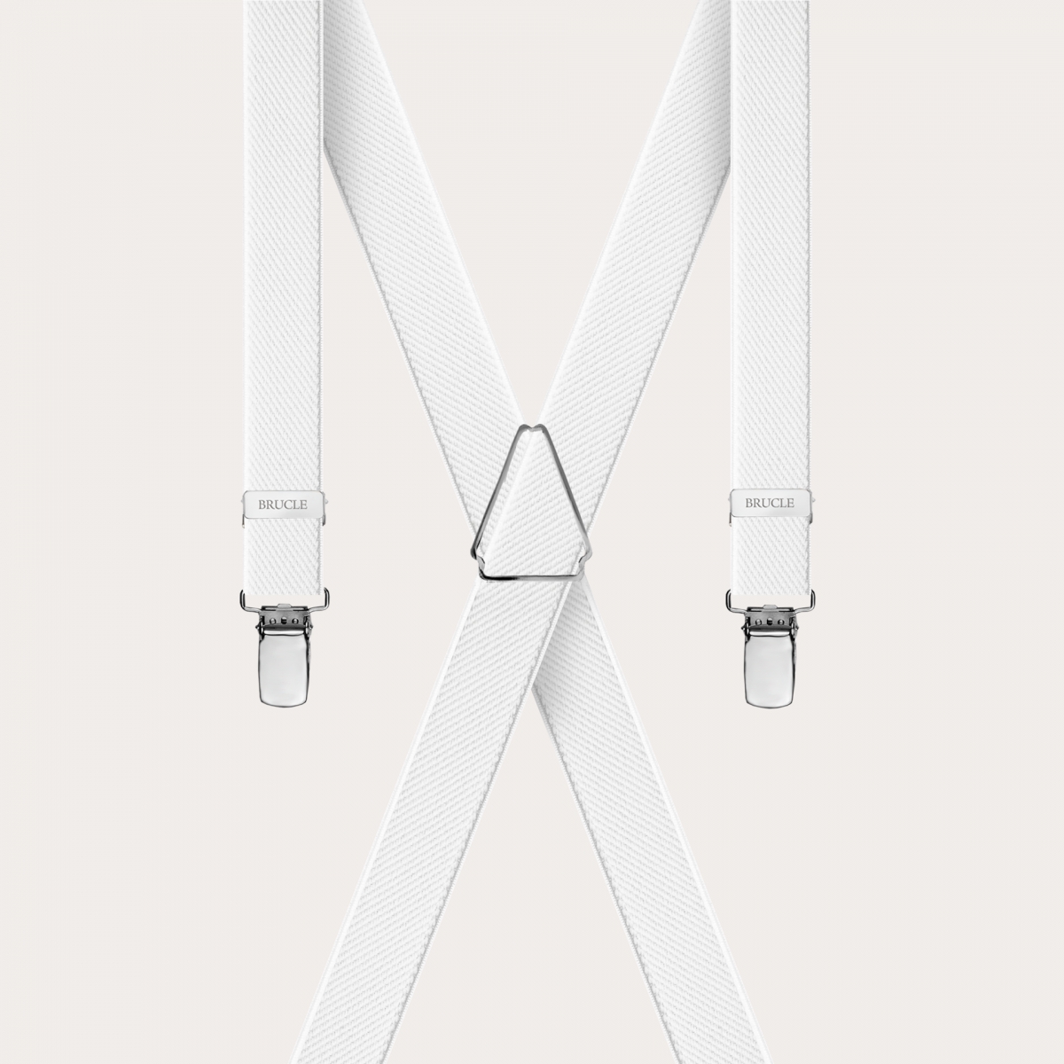 Unisex thin X-form white suspenders