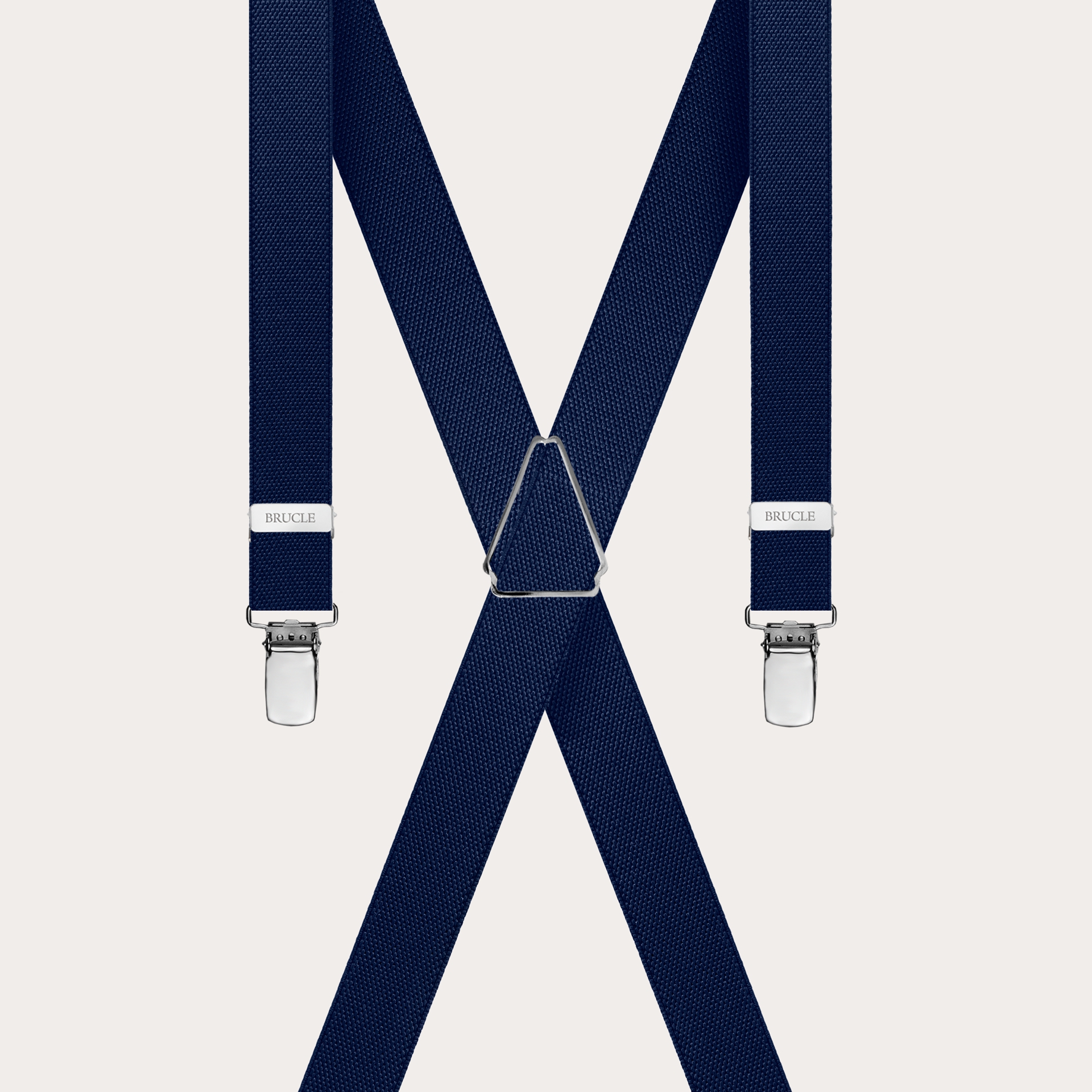 Unisex thin X-form navy blue suspenders