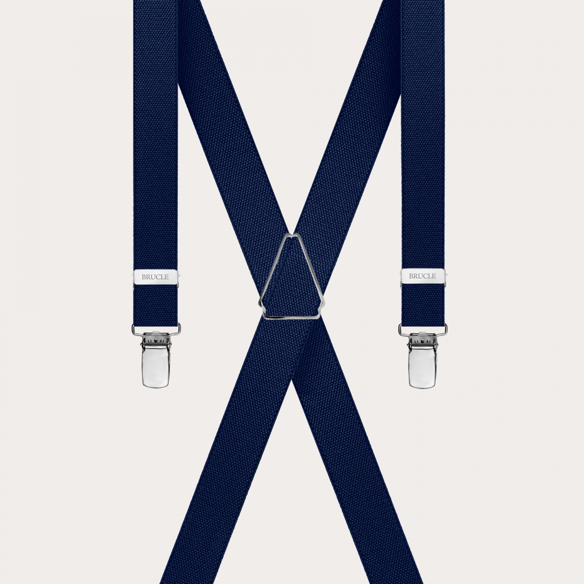 Unisex thin X-form navy blue suspenders