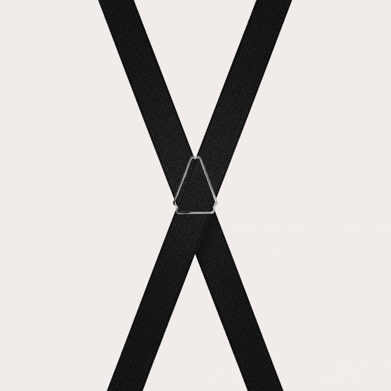 Unisex thin X-form black suspenders