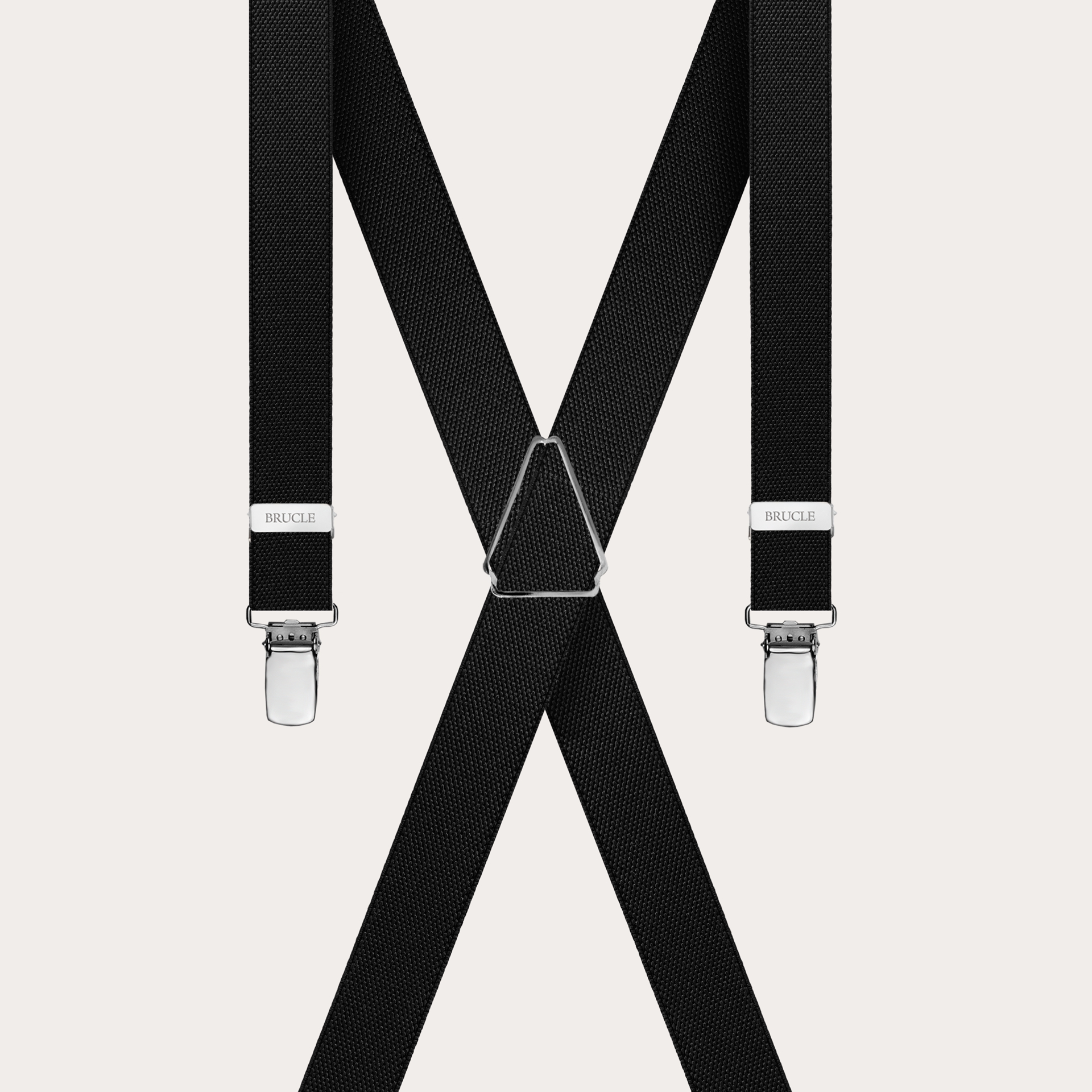 Unisex thin X-form black suspenders