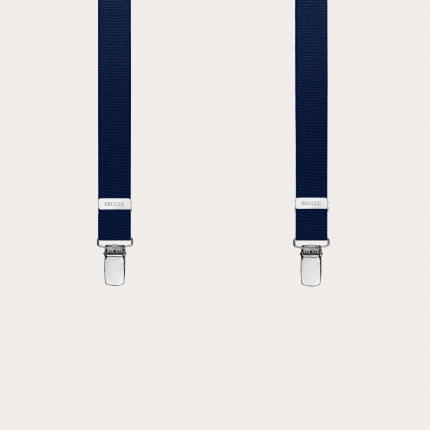 Thin Y suspenders for men and women, navy blue